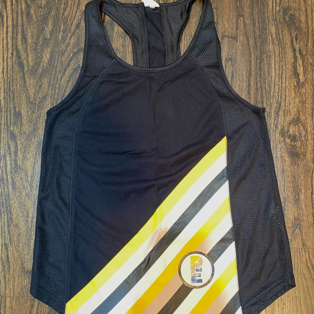 P.E Nation Black Striped Tank Top